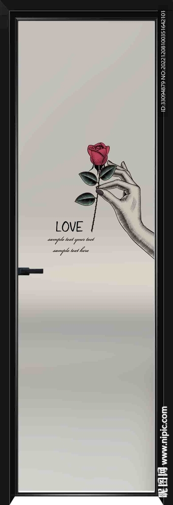 高清分层透明镀平开门打印图