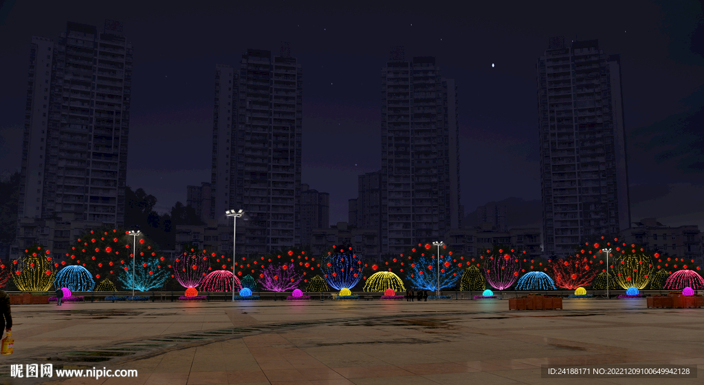 春节街道亮化PSD分层效果 