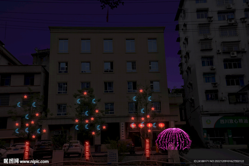 春节街道亮化PSD分层效果 