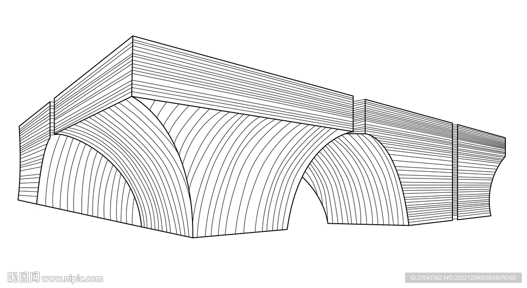 常州图书馆矢量线稿