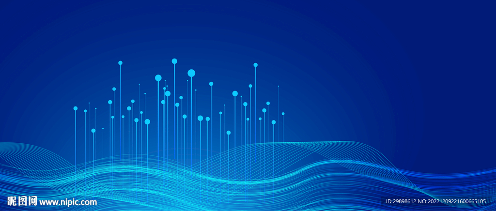 蓝色科技通讯互联网动感曲线背景