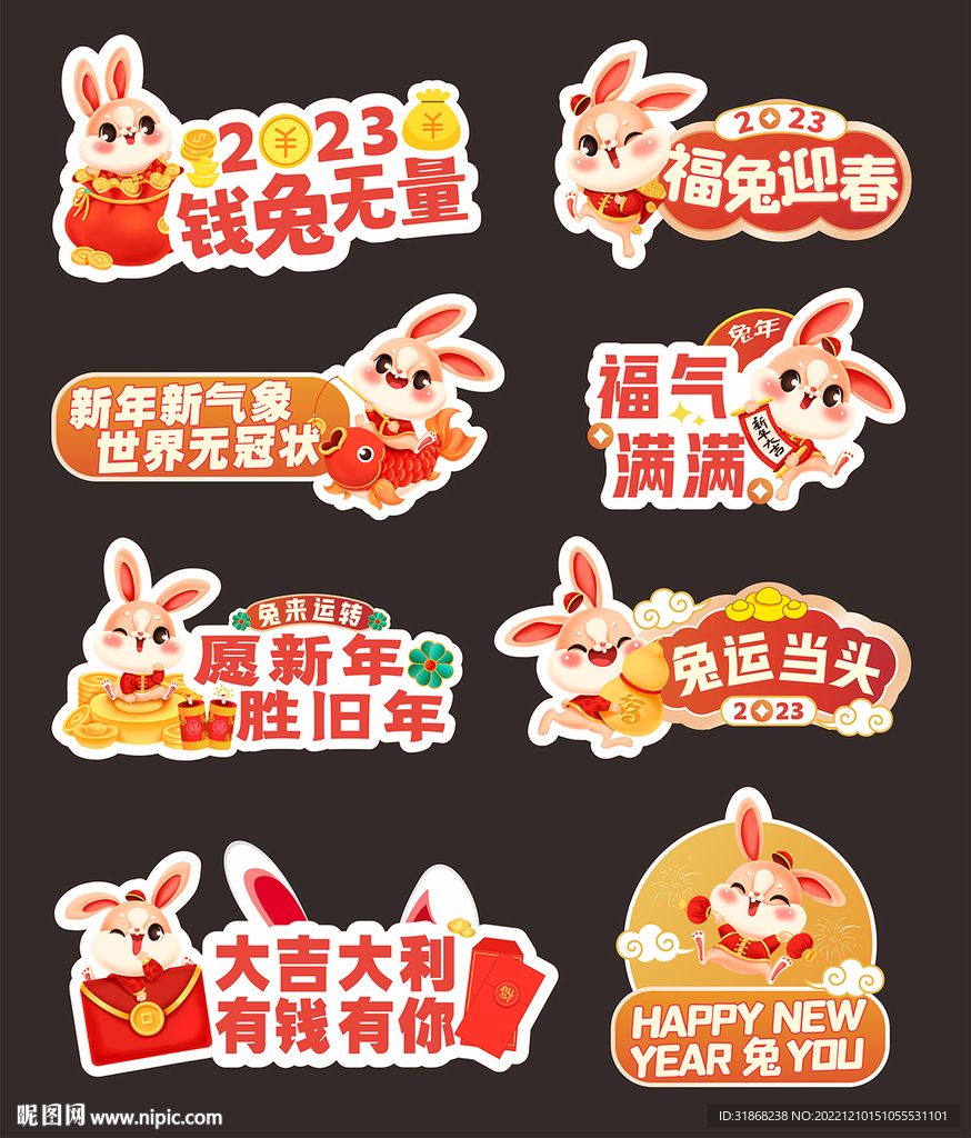 2023 兔年 手举牌