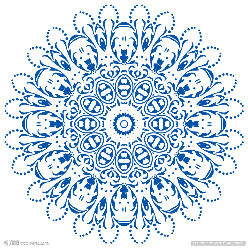 青花瓷矢量图案背景