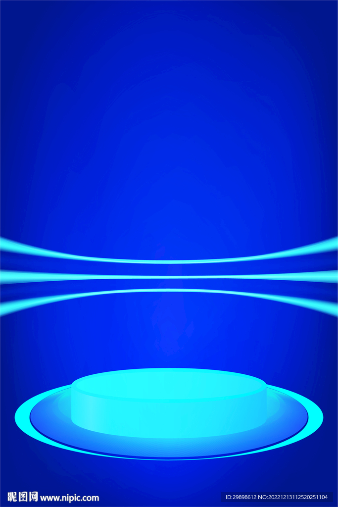 蓝背景科技公司产品礼品展台展板