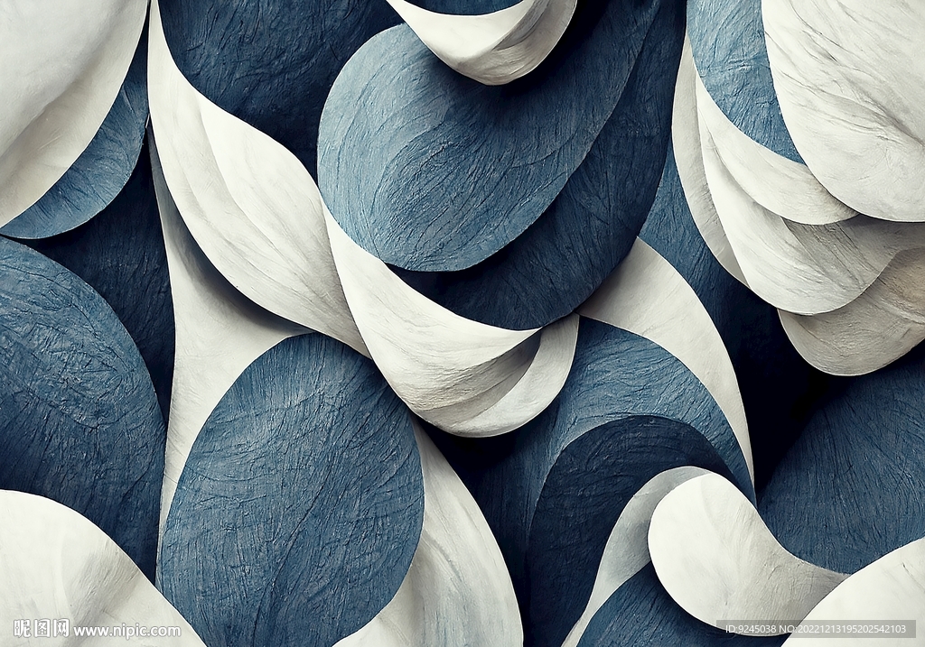 蓝色极简轻奢几何客厅地垫地毯