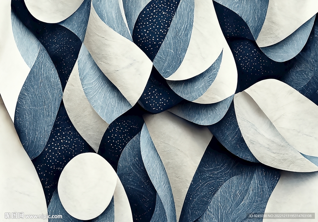 蓝色极简轻奢几何客厅地垫地毯