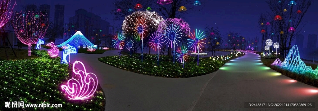 春节公园亮化 PSD分层效果 