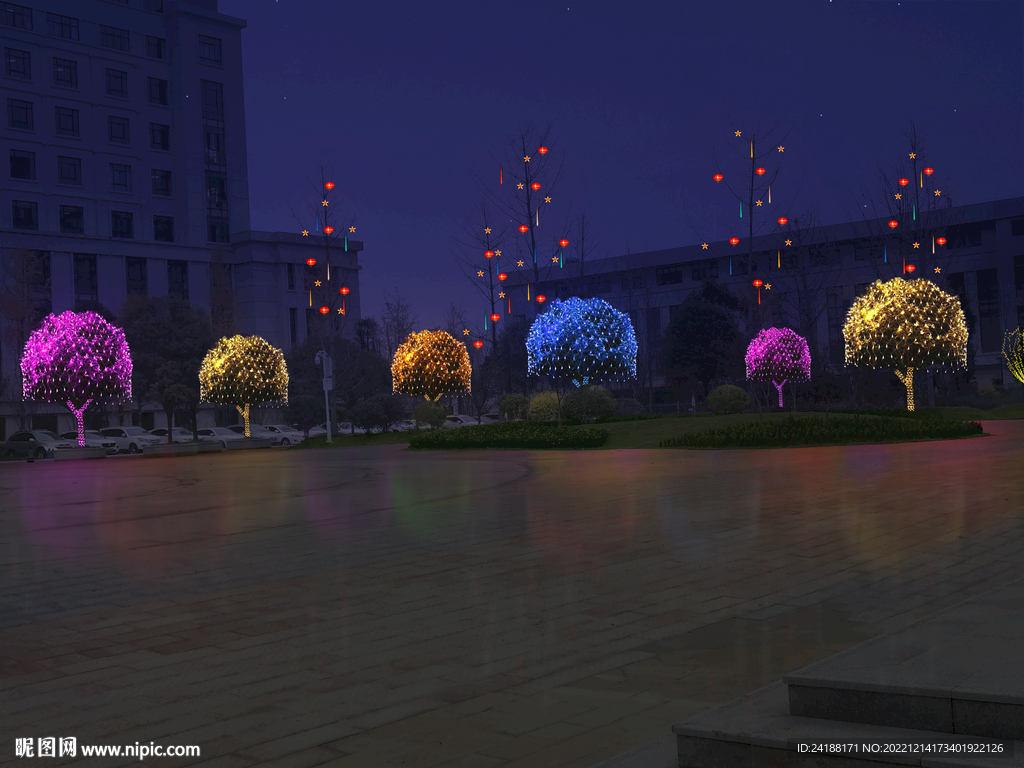 春节街道亮化 PSD分层效果 