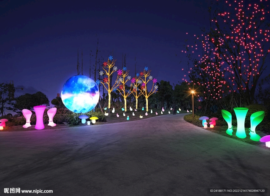 春节街道亮化 PSD分层效果 