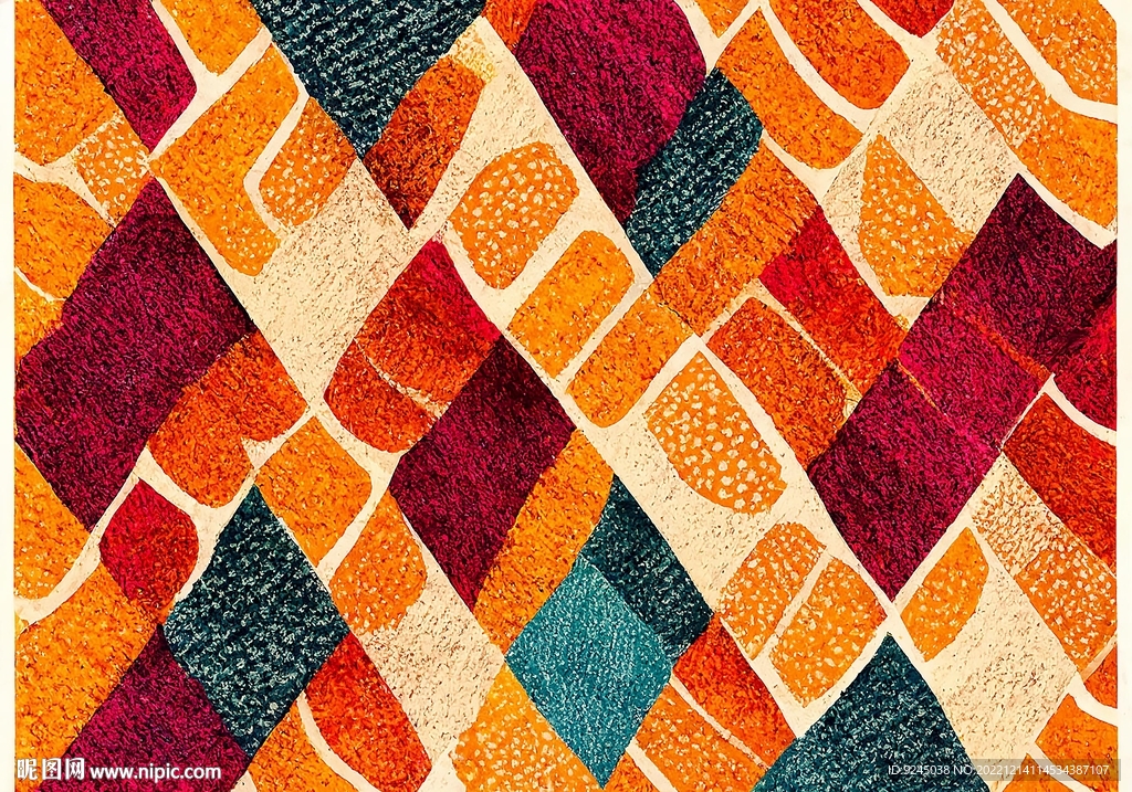 现代简约抽象几何复古客厅地毯