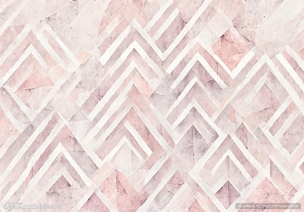 现代简约几何粉色淡雅地毯地垫