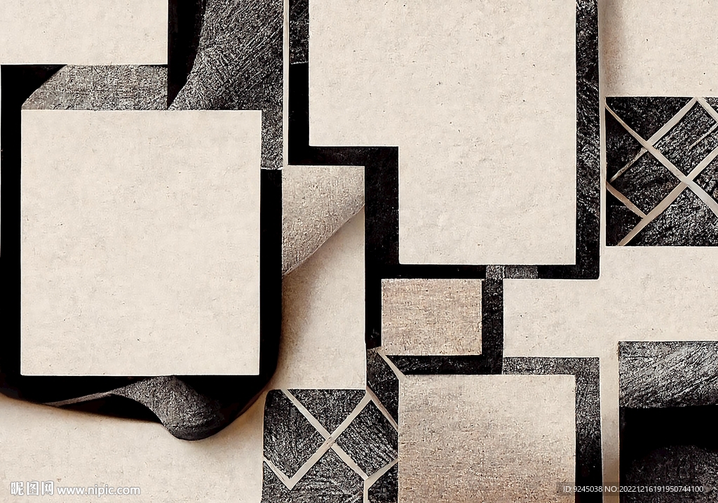 现代简约几何轻奢客厅地垫地毯