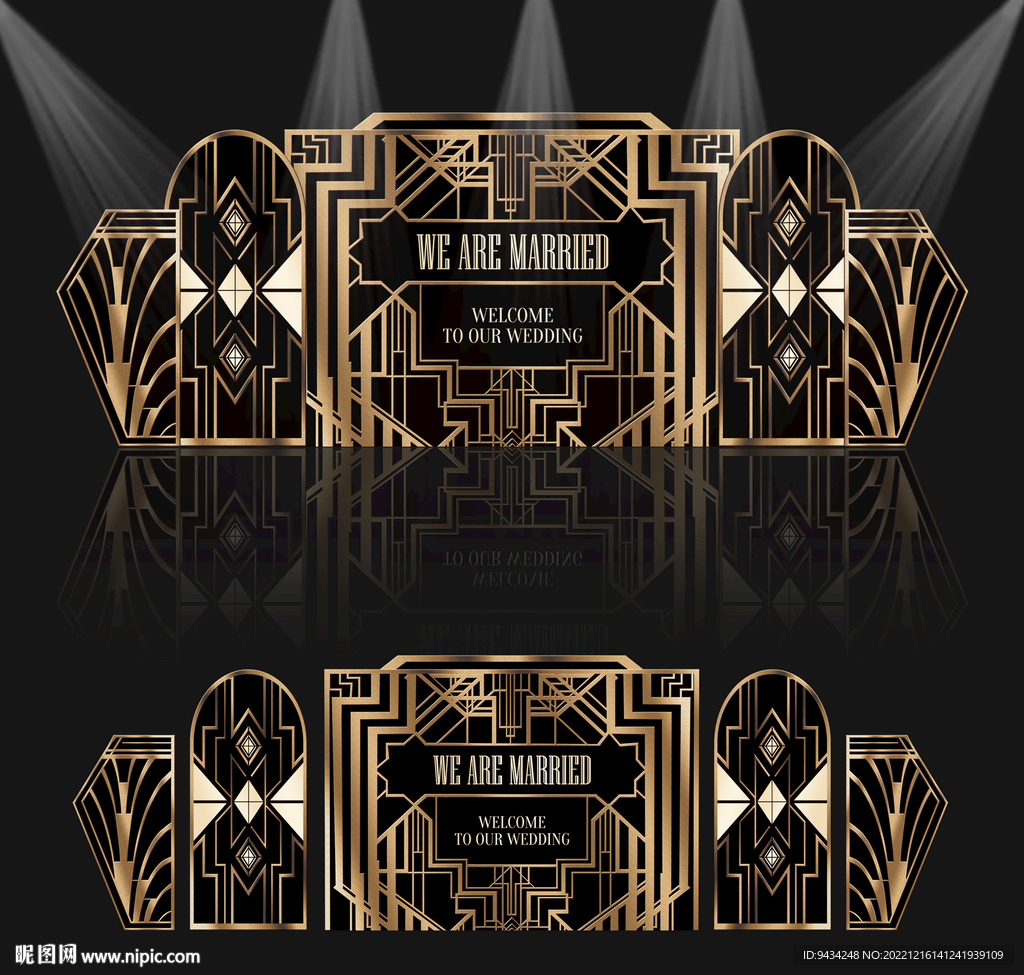 欧式黑金盖茨比背景