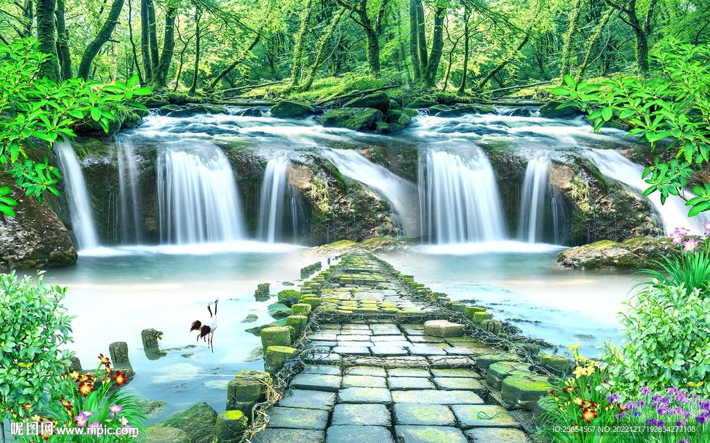 新中式流水生财背景墙