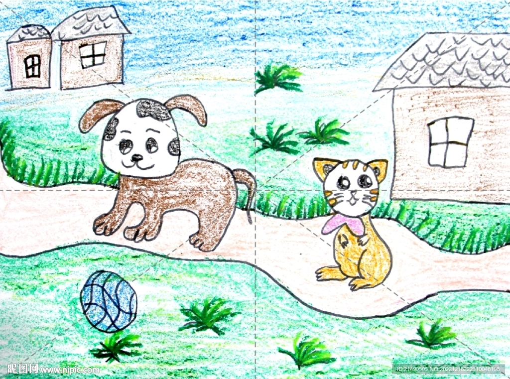 田野动物儿童画