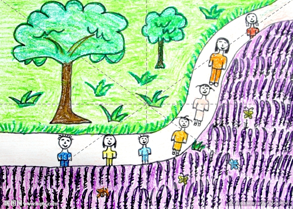 手绘花海田园漫画