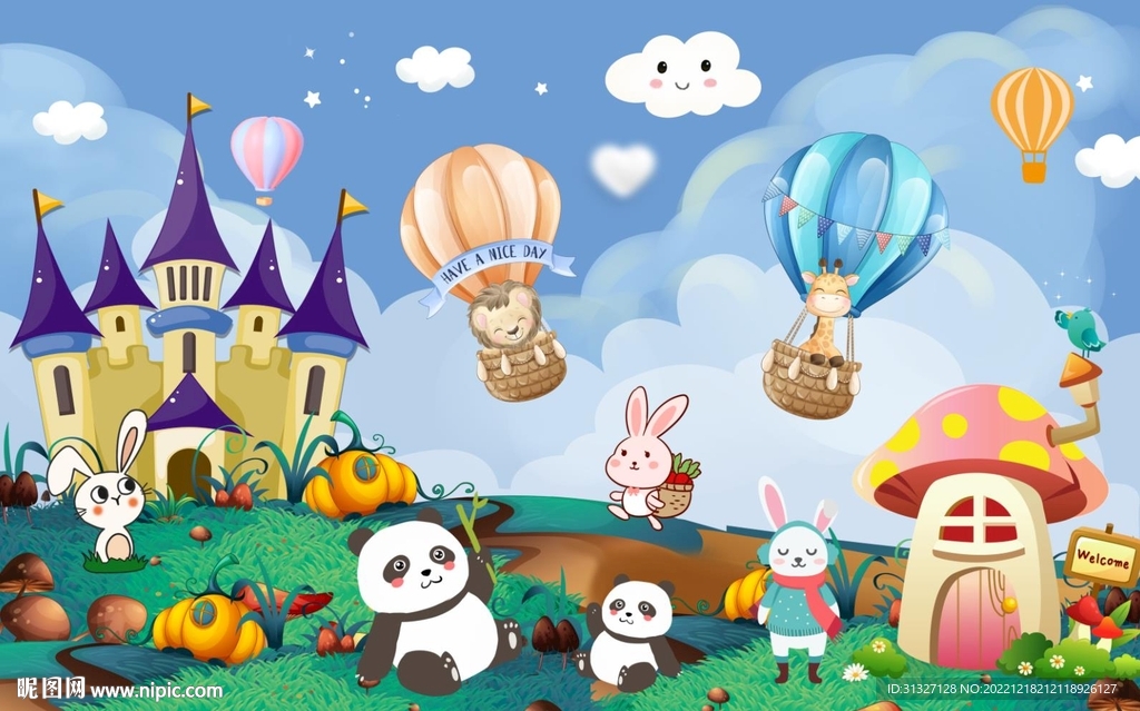 卡通城堡儿童乐园图片