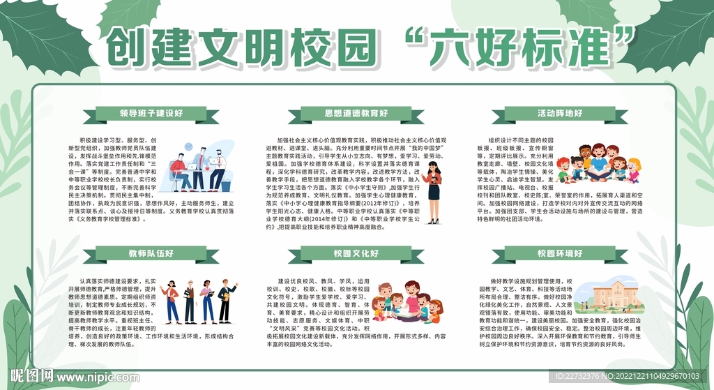 创建文明校园六好标准宣传栏