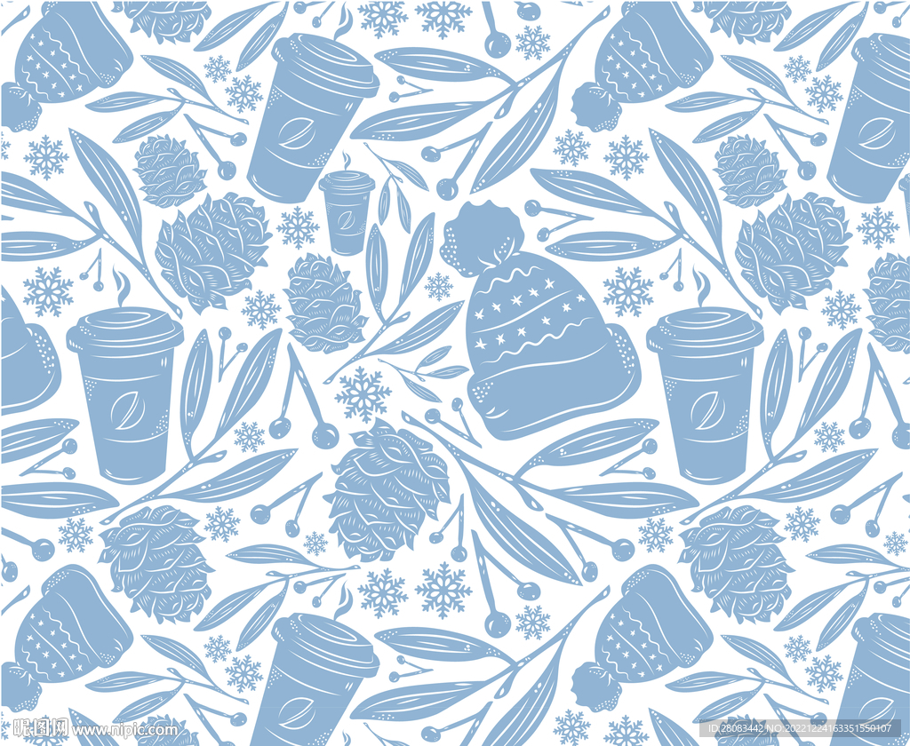 冬日素材四方连续图案
