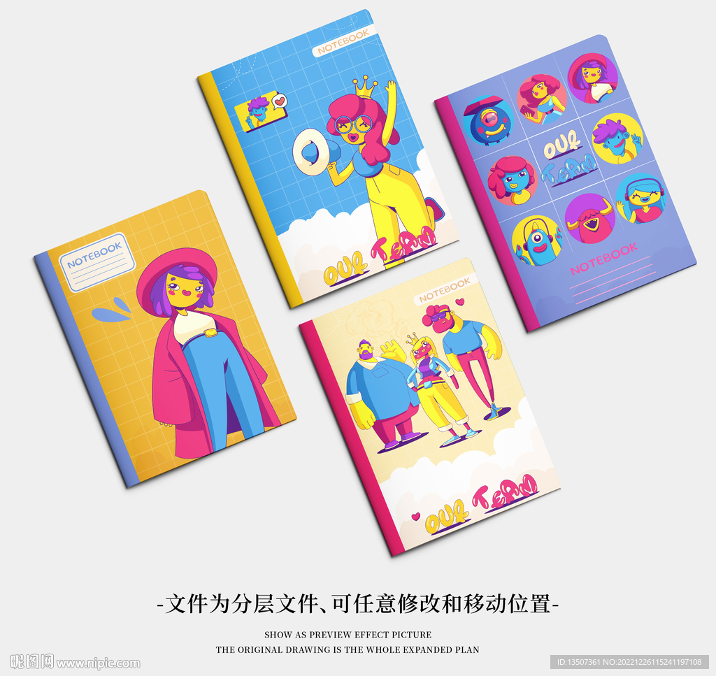 手绘创意个性时尚女孩 本子封面