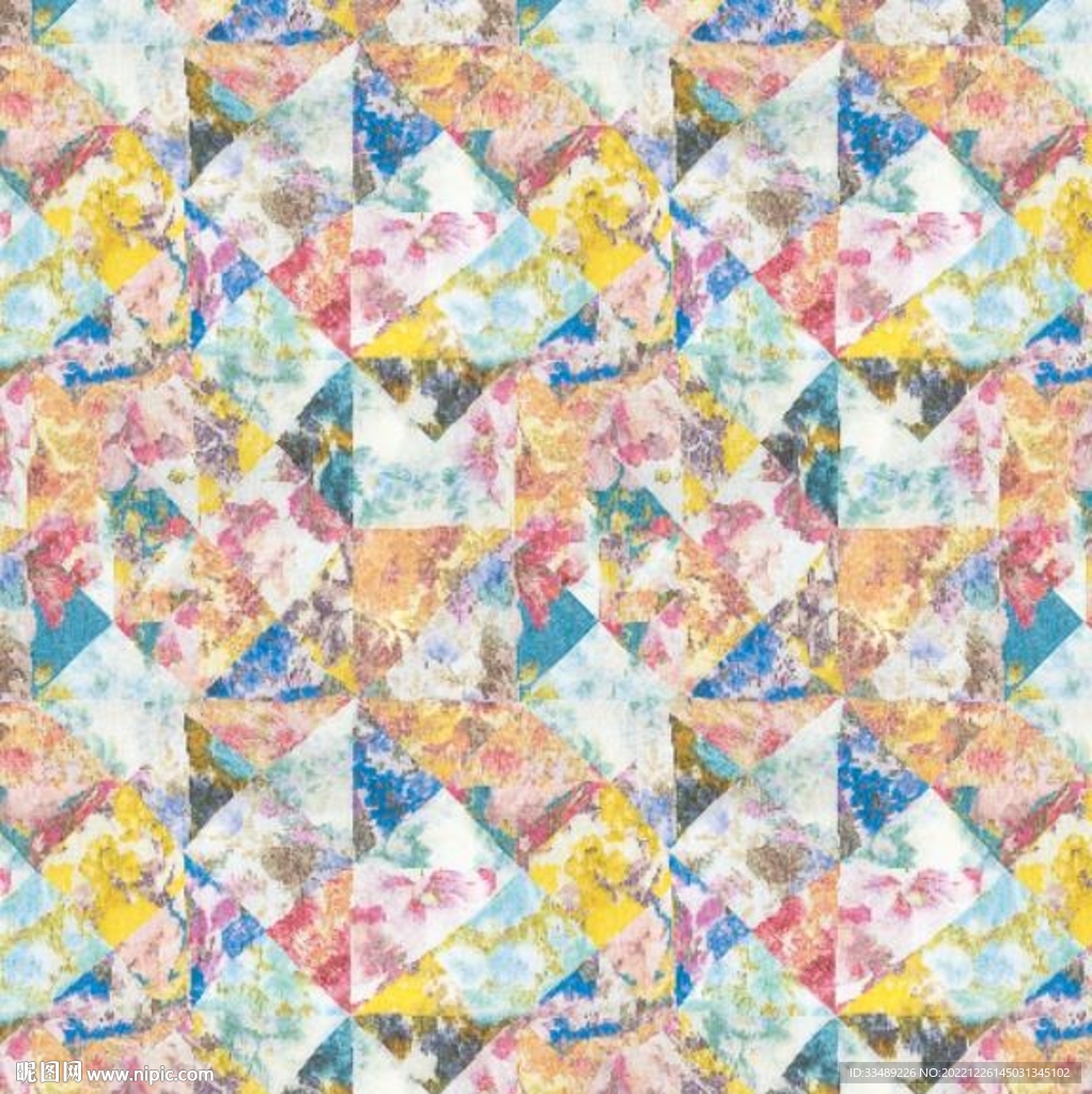 大牌数码印花拼接花