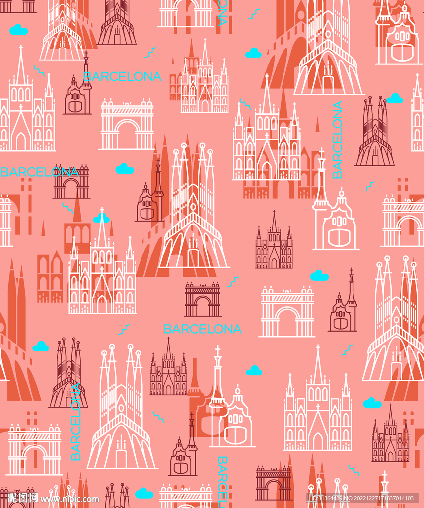 卡通线条花设计