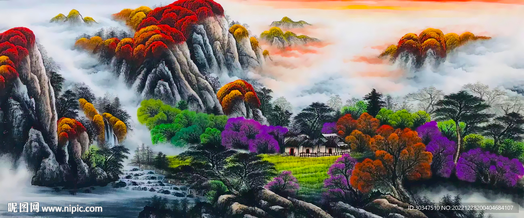 办公室装饰画 山水风景画