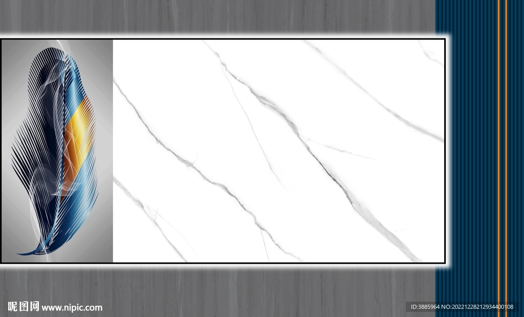 北欧羽毛背景墙