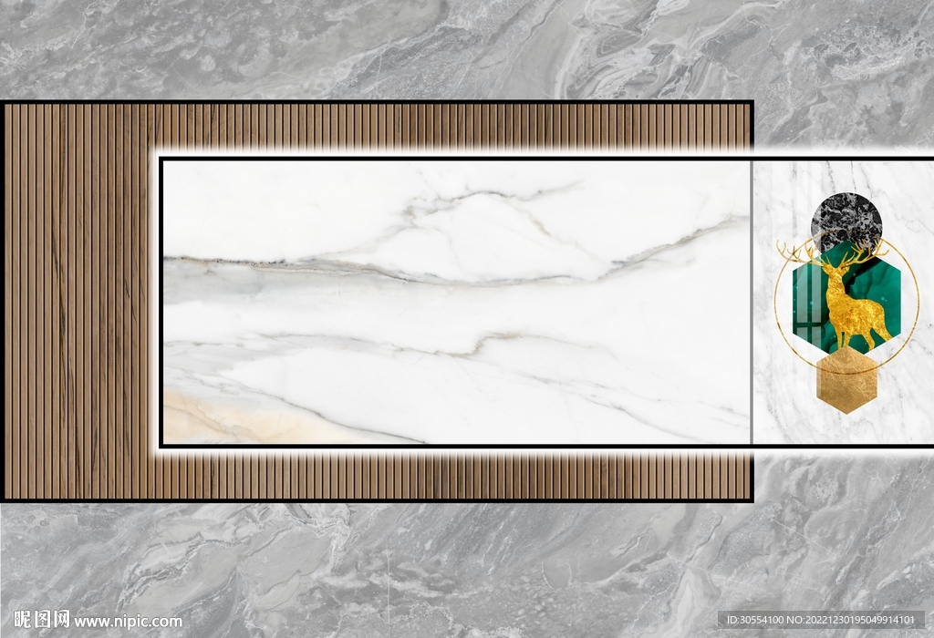 大理石纹理瓷砖北欧立体背景墙图