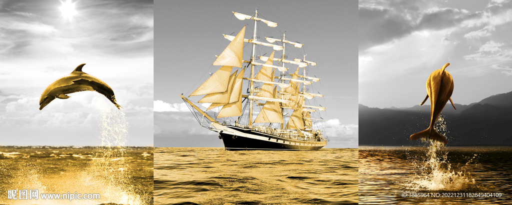 一帆风顺装饰画图片