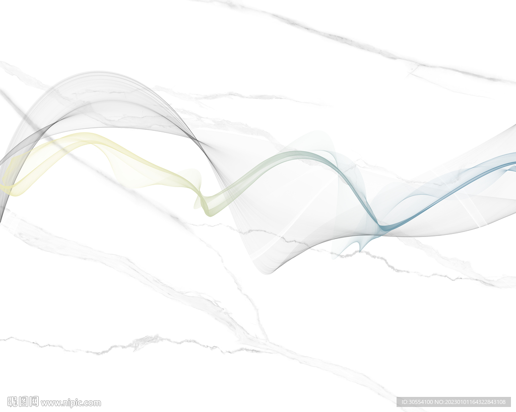 新中式烟雾飘带线条大理石爵士白