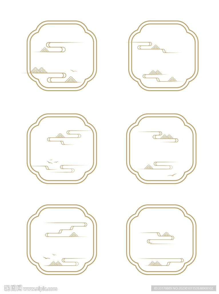 中式中国风传统云纹祥云古典边框