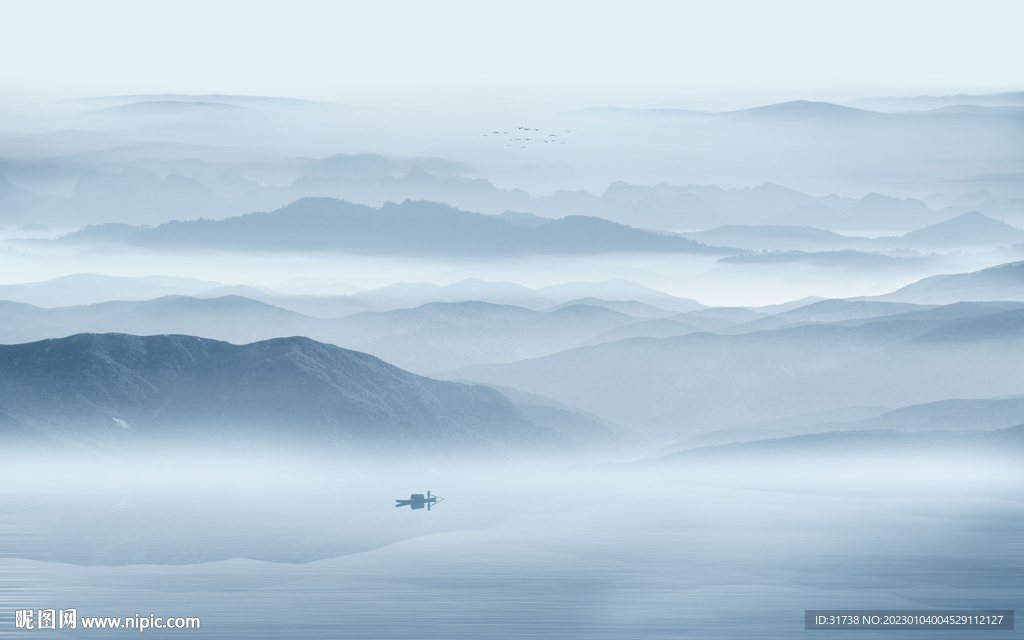 意境水墨山水画