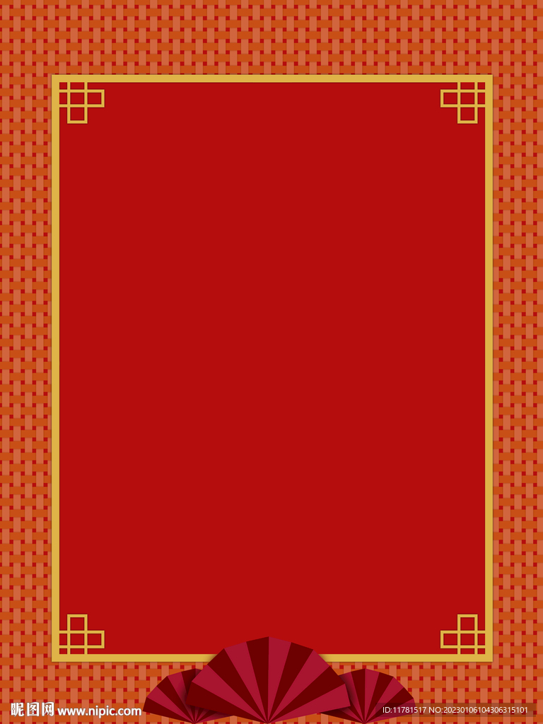 春节传统编织窗花纹边框背景