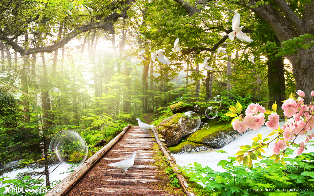 黄金大道风景背景墙图片