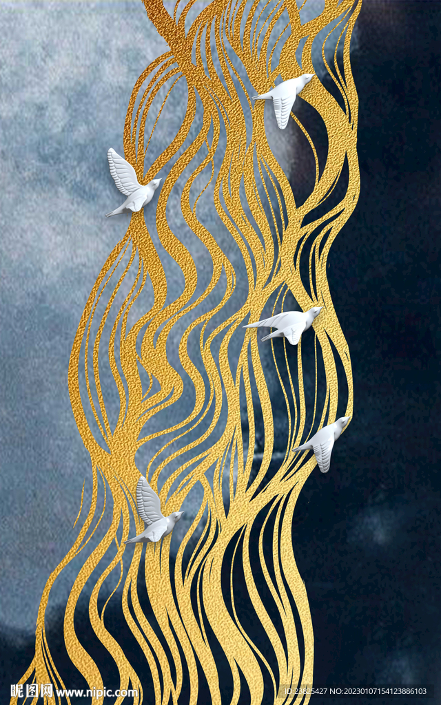 新中式抽象玄关装饰画