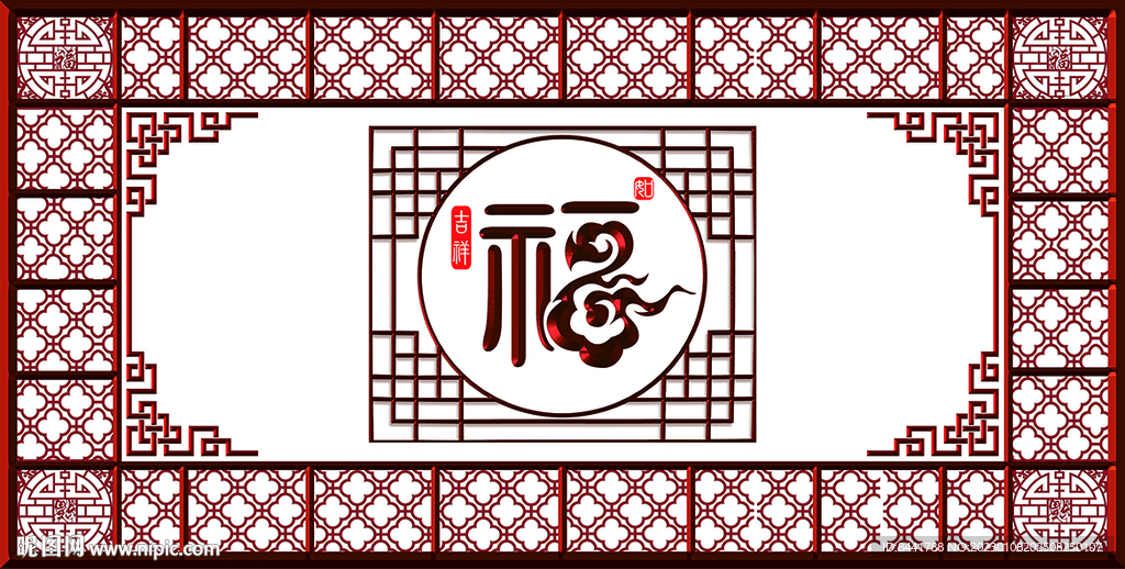 软膜天花中式花纹