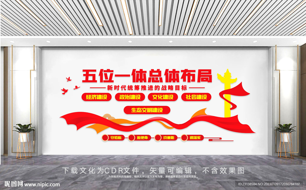 党建五位一体文化墙