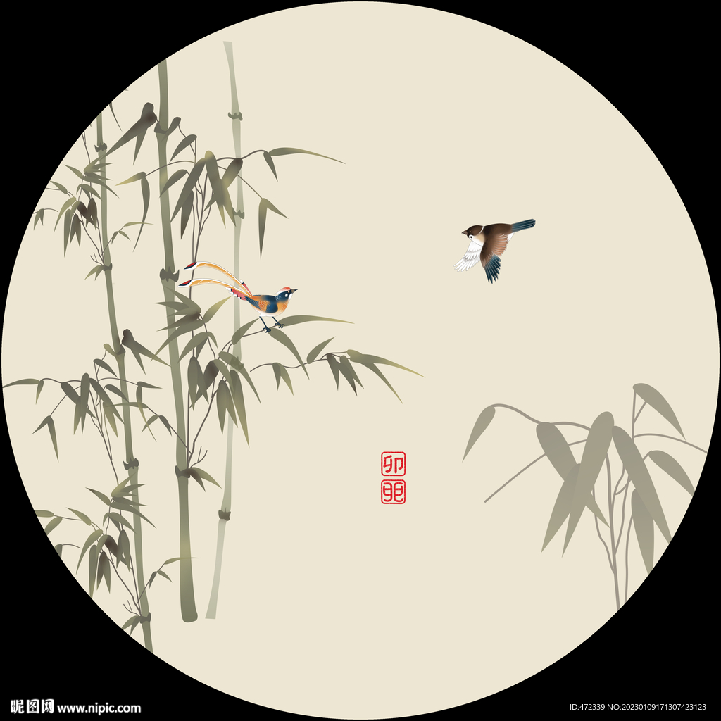 新中式手绘花鸟国画装饰画