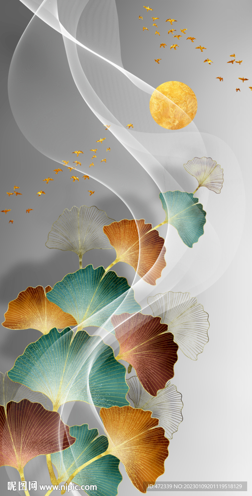 新中式银杏装饰画