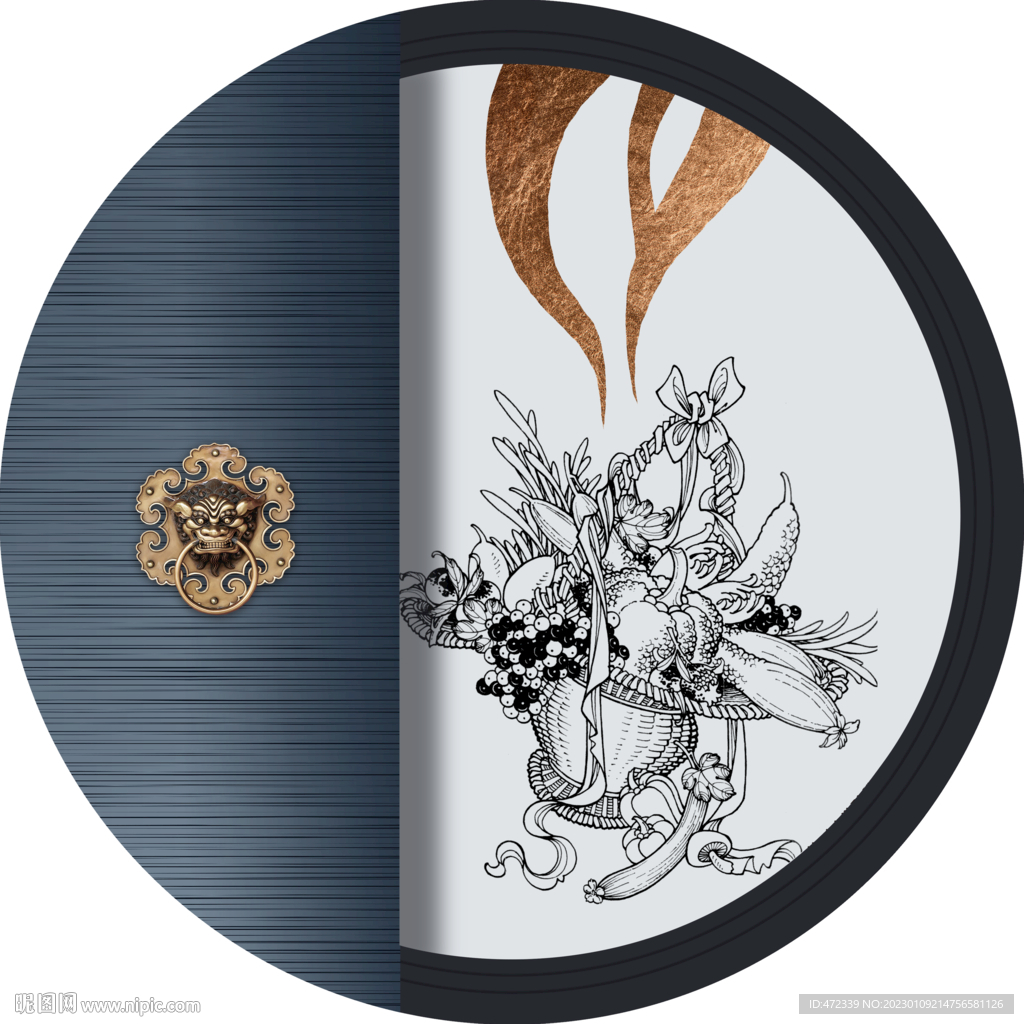 新中式线描国画装饰画