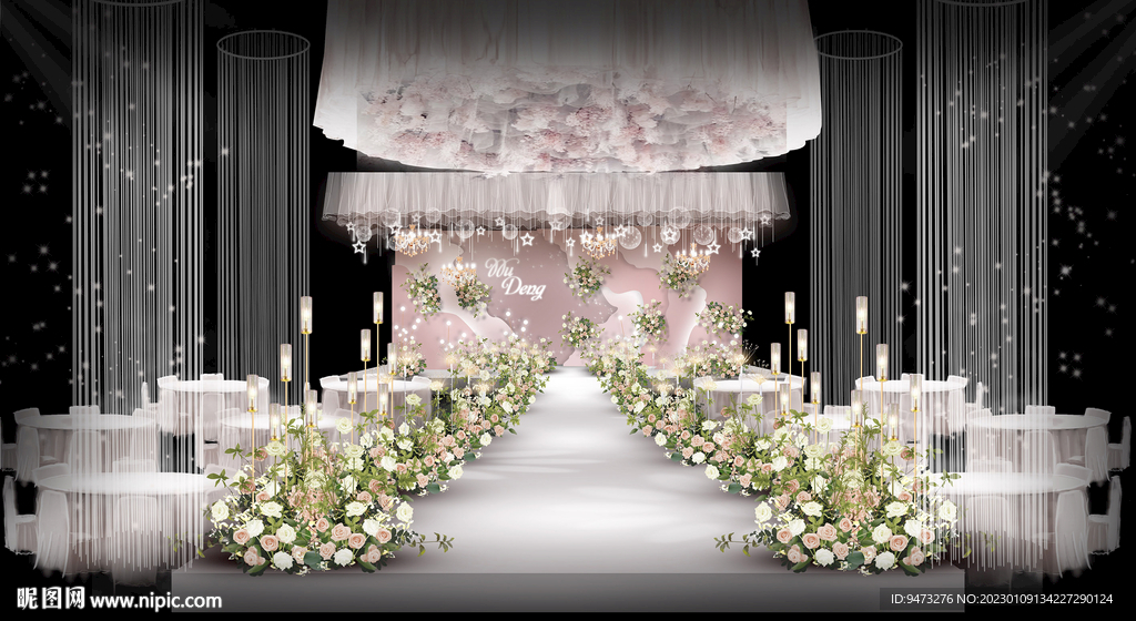 粉色婚礼仪式区