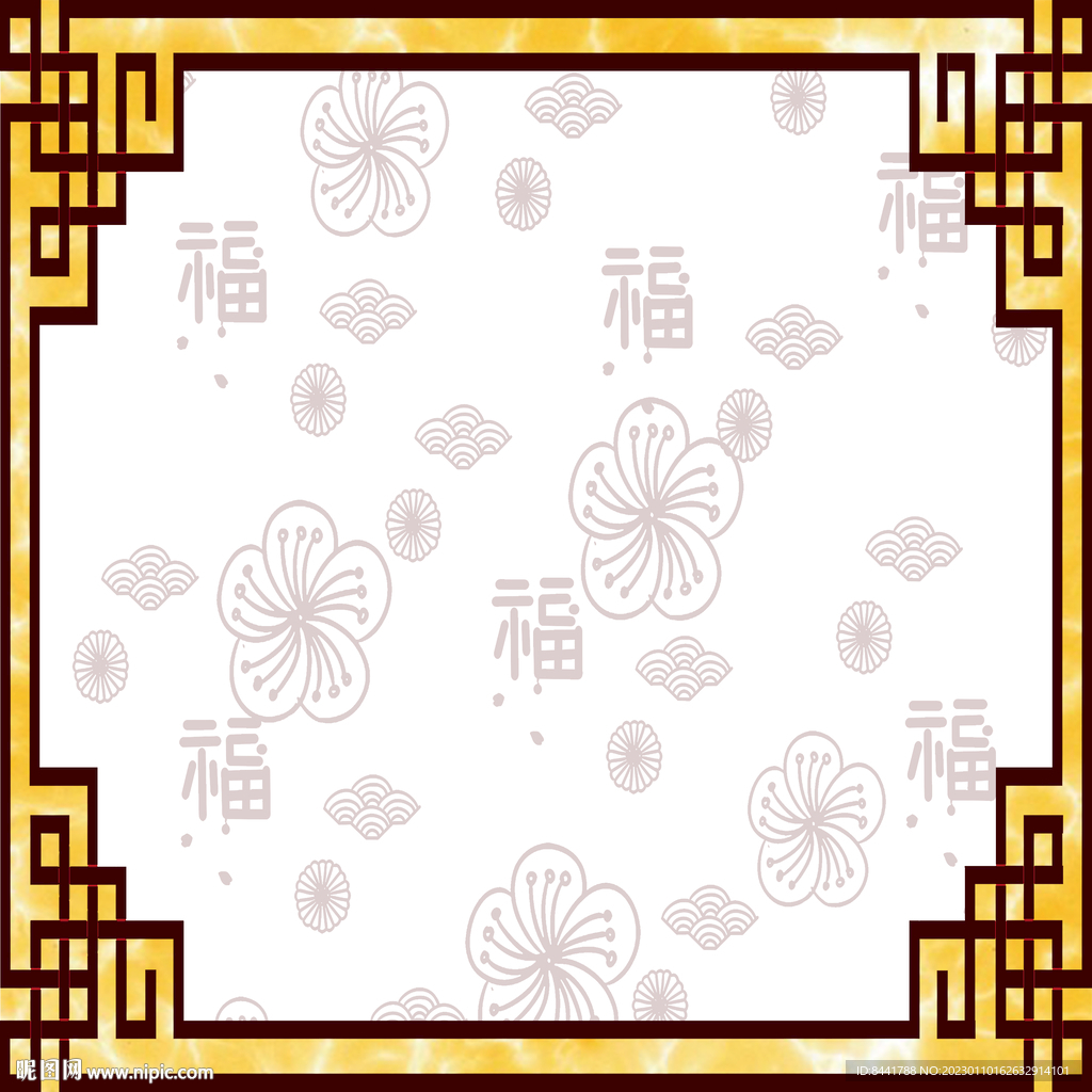 百福图 中式边框软膜天花