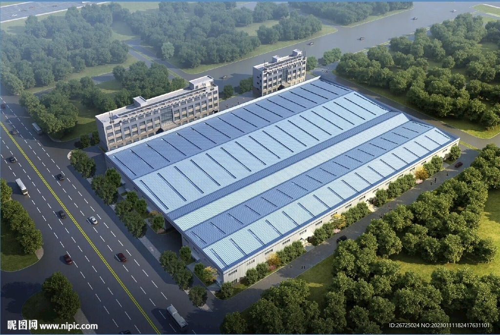 工厂整体规划设计案例鸟瞰图