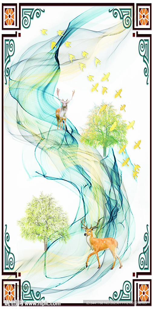 新中式山水  软膜天花