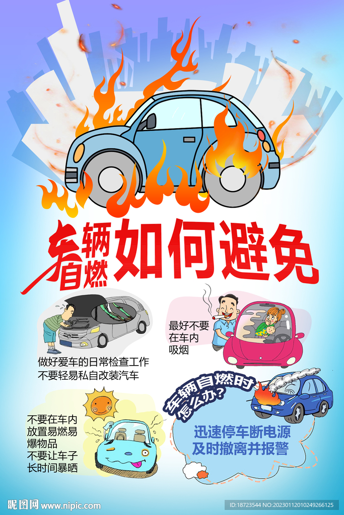 车辆自燃如何避免海报