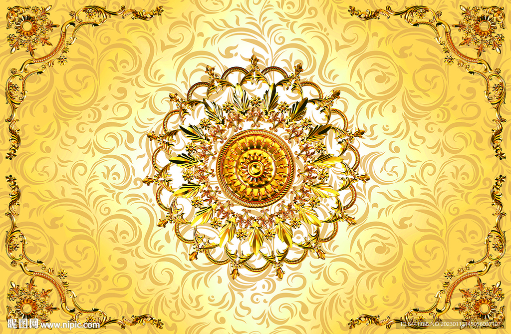 欧式立体花纹背景