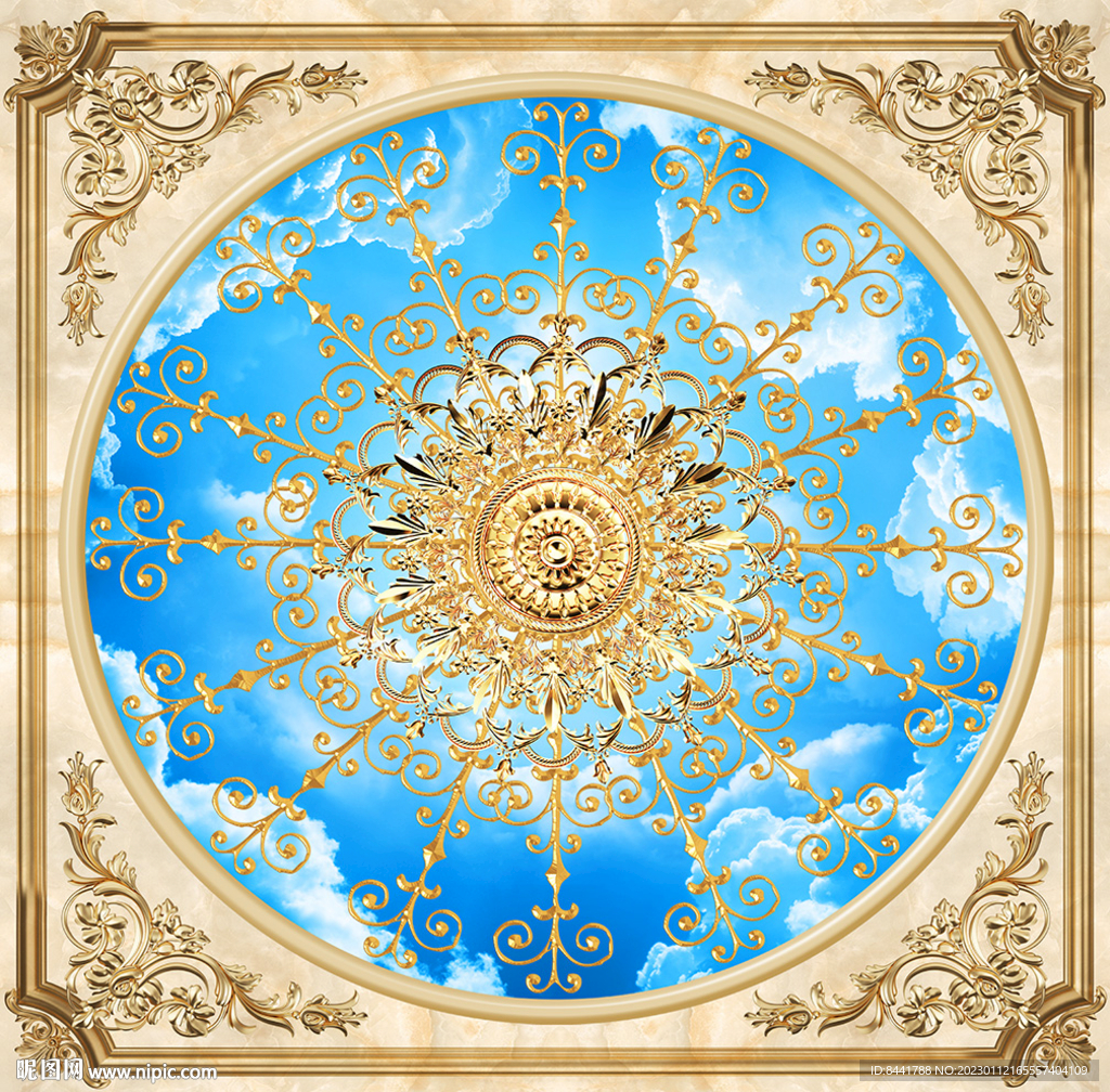 欧式蓝天白云软膜天花吊顶