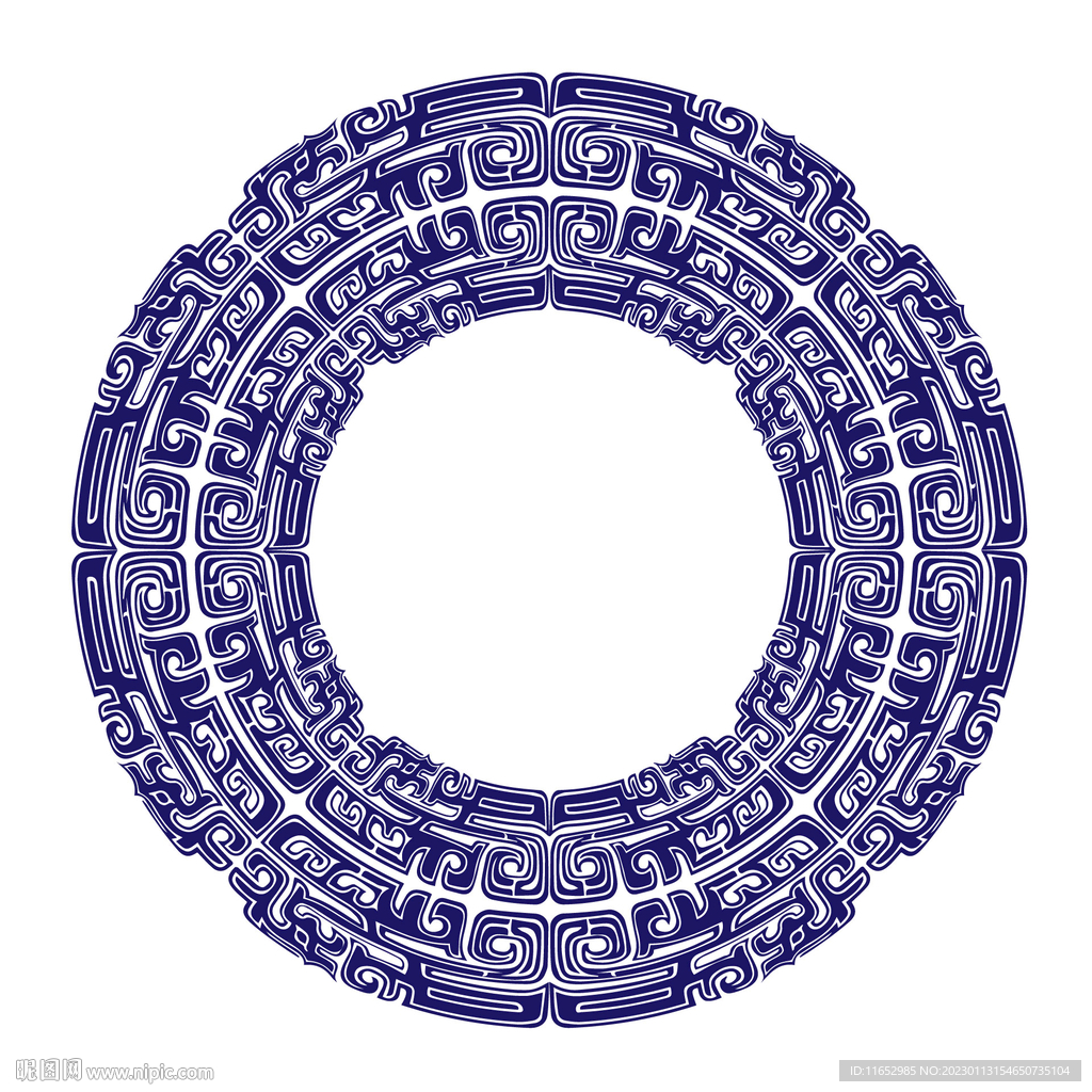 商周无缝青铜器饕餮花纹