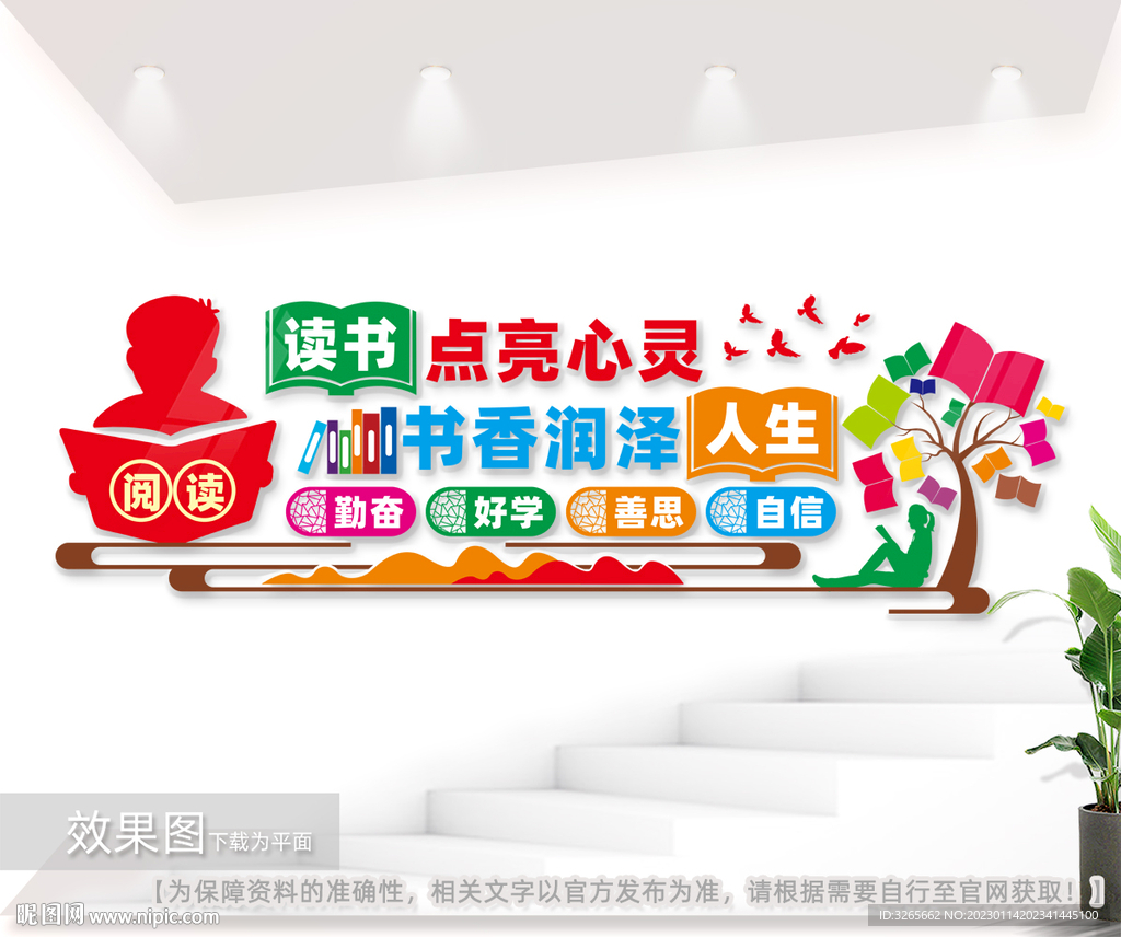 阅读读书校园文化墙